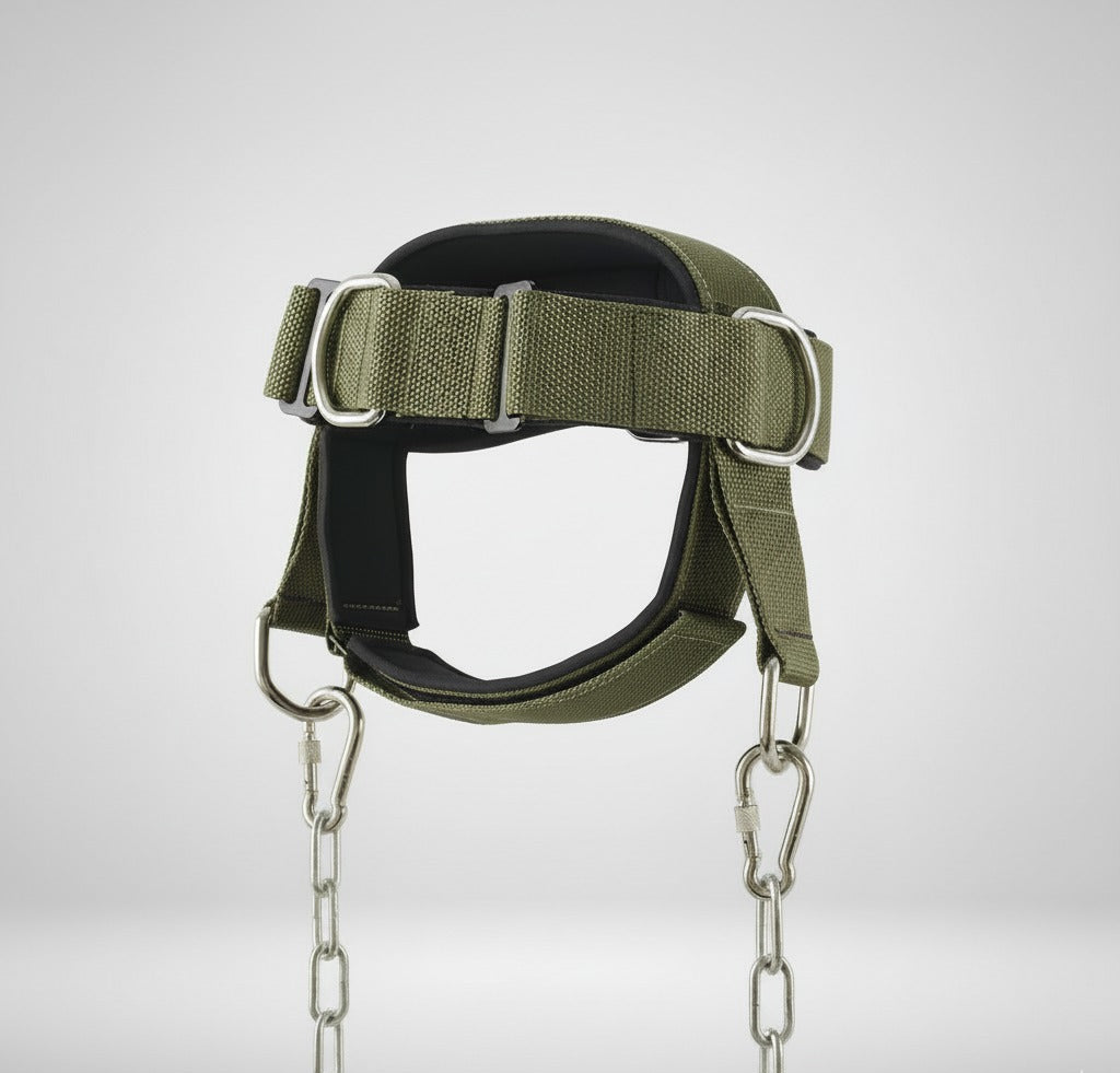 StrikeLabs Prime Harness – Harnais de nuque Neck harness with chain for weighted neck training, fitness and post-workout recovery